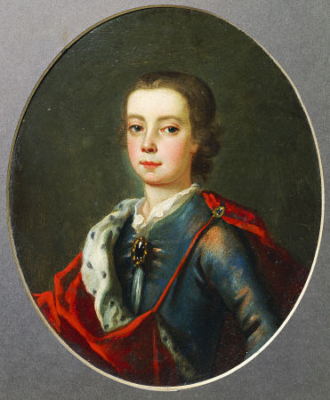 Prince Charles Edward Stuart (1720-1788), Facing Left In Blue Shot Silk Coat, White Lace Collar, Jew van 