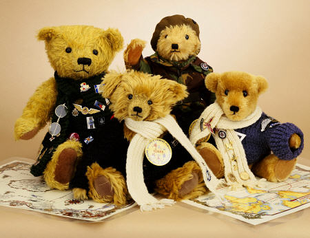 Soldier Teddy Bears ''Albert'', ''Jack'', ''Harrison'' And ''Thomas''  Created For The Soldiers'', S van 