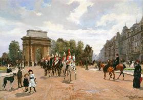 The Life Guards Passing Hyde Park Corner, London