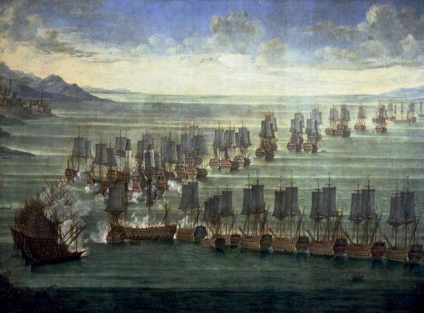 Venezian.u.tuerk.Flotte 1645-71 / Gemaelde van 