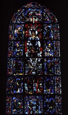 Window depicting Notre Dame de la Belle Verriere in the south choir, 13th century (stained glass) (f van 