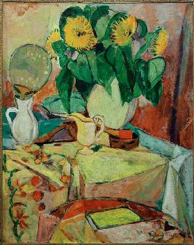 Still life with sunflowers