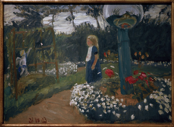 Elsbeth im Garten van Otto Modersohn