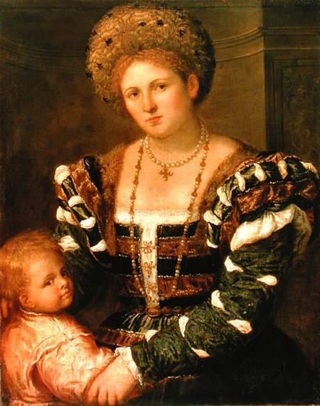 Portrait of a Lady with a Boy van Paris Bordone