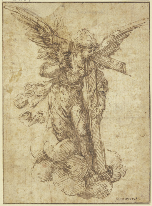 Ein Engel mit Kreuz und Kelch van Parmigianino