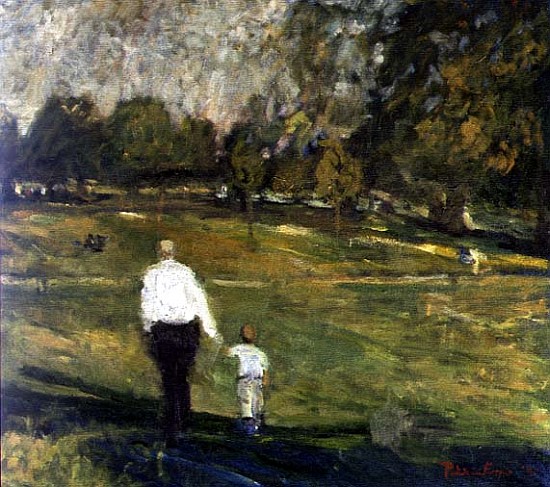 Grandfather and Grandson, 1997 (oil on canvas)  van Patricia  Espir