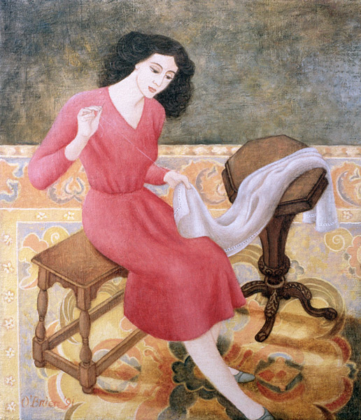 Girl Sewing, 1991  van Patricia  O'Brien