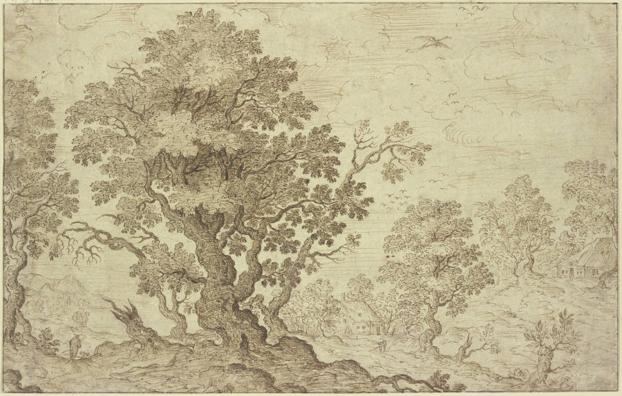 Landscape with trees van Paul Bril