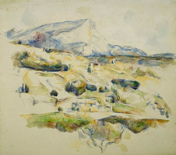 Der Mont Saint Victoire von Lauves aus gesehen (La Montagne Sainte Victoire Vue des Lauves) van Paul Cézanne