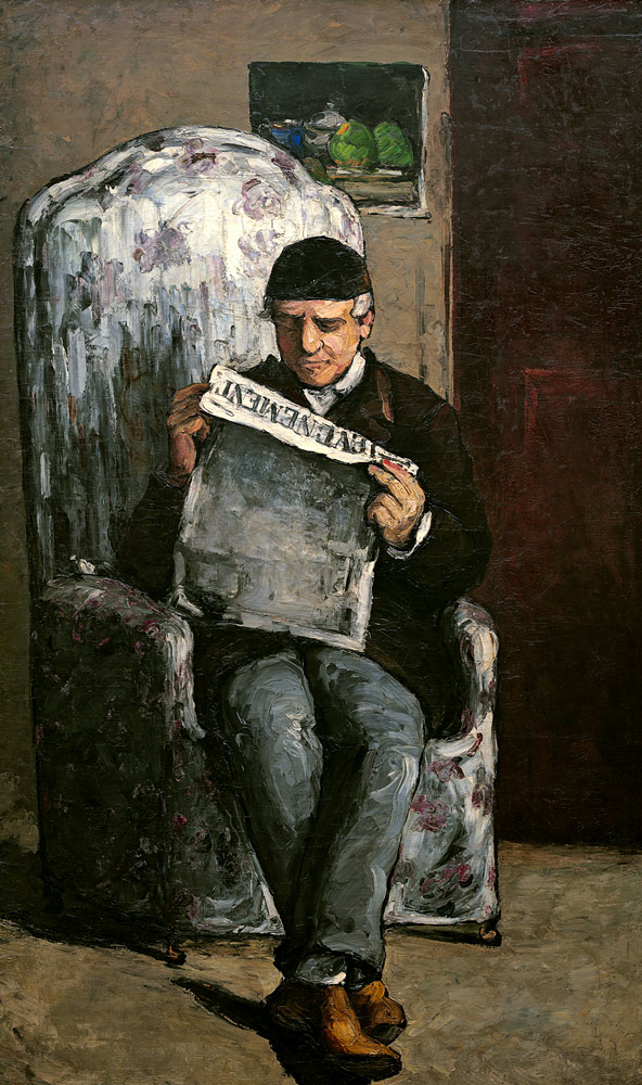 Der Vater des Künstlers beim Zeitunglesen van Paul Cézanne