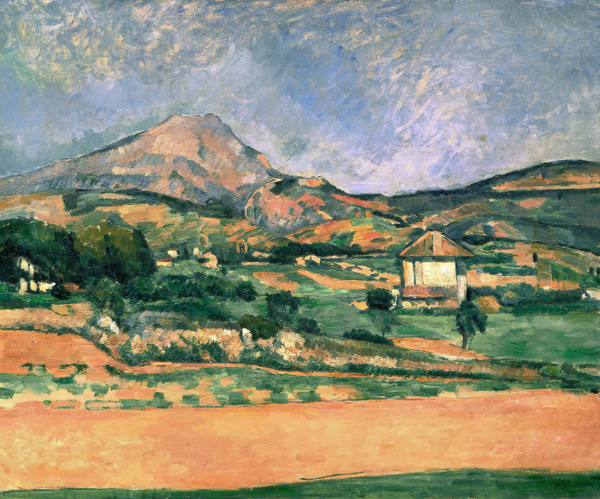 Blick zum Mont Saint-Victoire van Paul Cézanne
