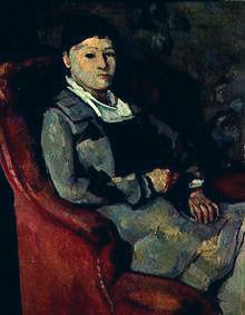 Die Frau des Künstlers im Sessel van Paul Cézanne