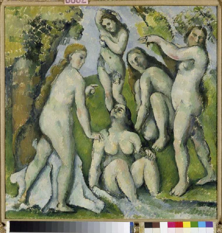 Fünf badende Frauen van Paul Cézanne