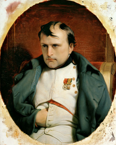 Napoleon (1769-1821) in Fontainebleau van Hippolyte (Paul) Delaroche