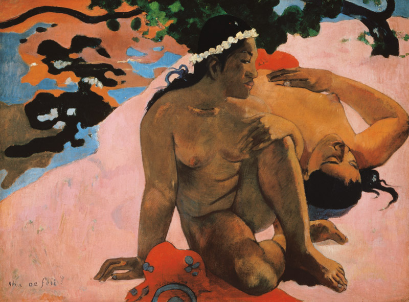 Aha oe Feii? (Bist du neidisch?) van Paul Gauguin