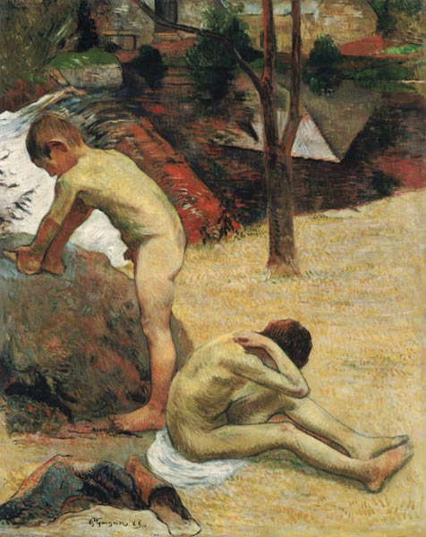 Bathing Breton Boys van Paul Gauguin