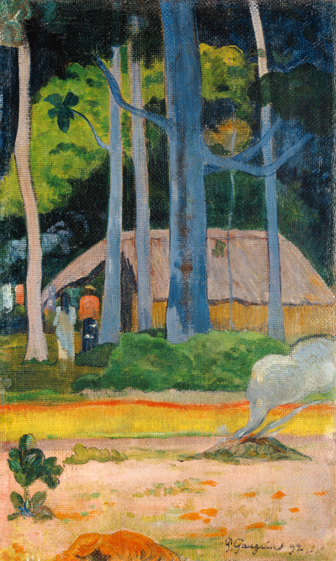 Hut In The Trees van Paul Gauguin