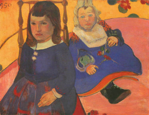 Bildnis zweier Kinder (Paul und Jean Schuffenecker) van Paul Gauguin