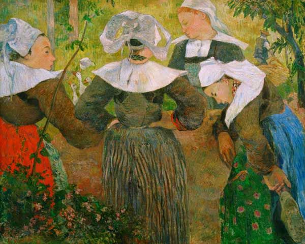 Breton peasant women van Paul Gauguin