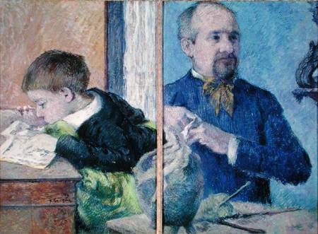 Portrait of Jean Paul Aube (1837-1916) and his son van Paul Gauguin