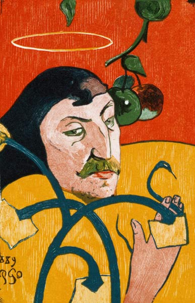 Selbstbildnis mit Heiligenschein van Paul Gauguin