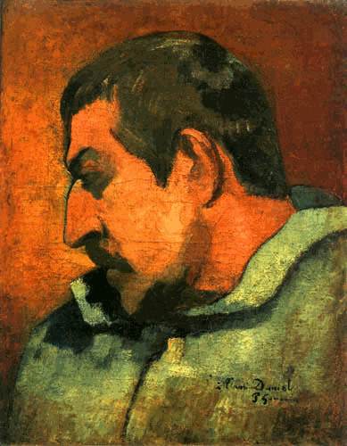 Selbstbildnis, dem Freund Daniel gewidmet van Paul Gauguin