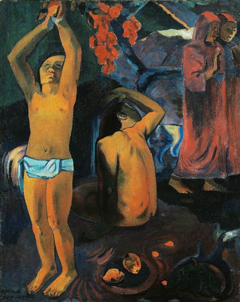Tahitischer Mann mit erhobenen Armen van Paul Gauguin
