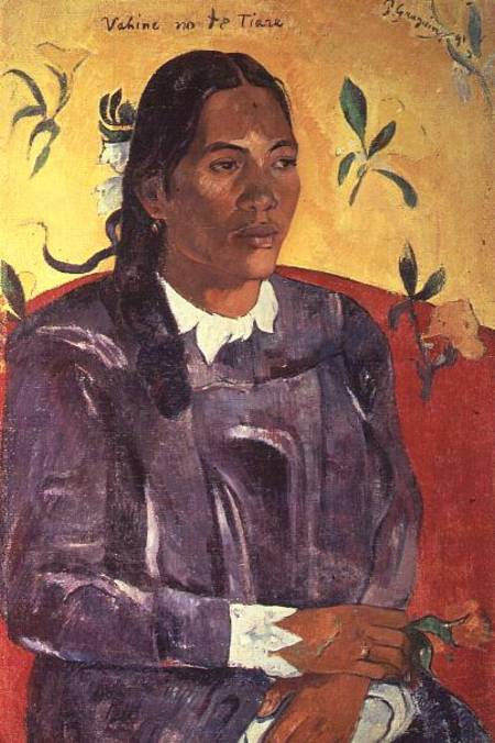 Vahine No Te Tiare (Woman with a Flower) van Paul Gauguin