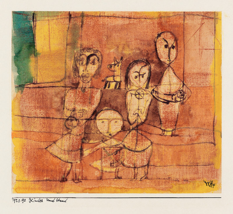 Children and dog van Paul Klee