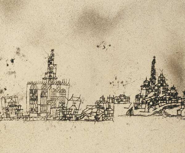 Alte Stadt am Wasser, 1924.169 van Paul Klee