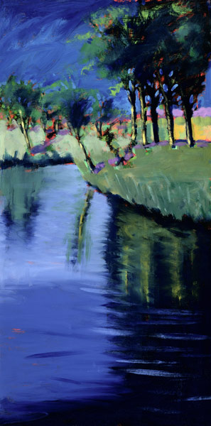 River (acrylic on card)  van Paul Powis