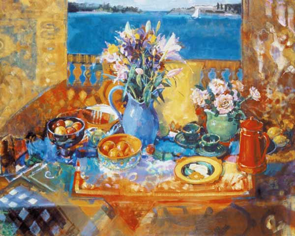 The Balcony Table (oil on canvas)  van Peter  Graham
