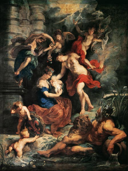 Medici-Zyklus: Die Geburt der Maria de'Medici. van Peter Paul Rubens Peter Paul Rubens