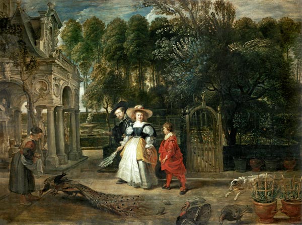 Rubens and Helene Fourment (1614-73) in the Garden van Peter Paul Rubens Peter Paul Rubens