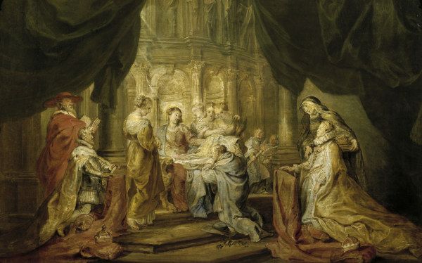 Rubens, Hl.Ildefonso empfängt Meßgewand van Peter Paul Rubens Peter Paul Rubens