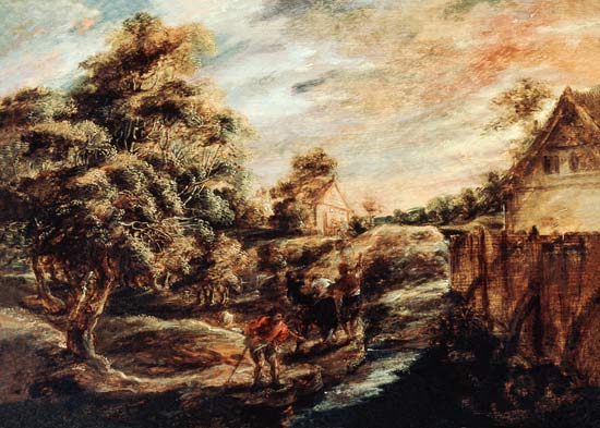 Wooded Landscape at Sunset van Peter Paul Rubens Peter Paul Rubens