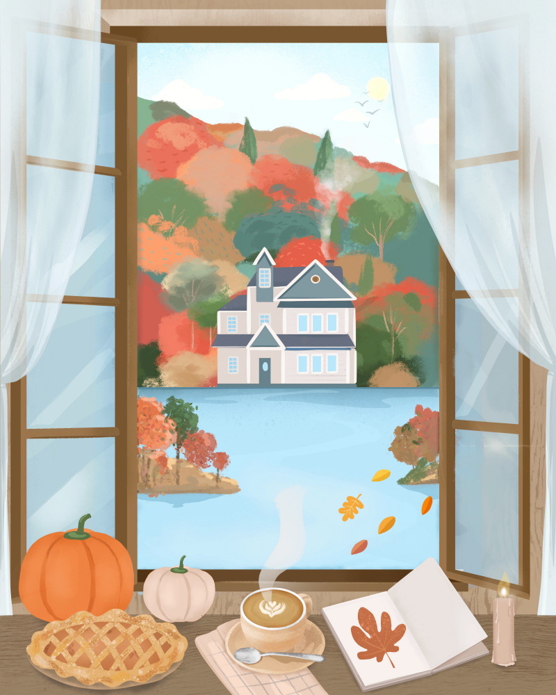 Autumn Cottage van Petra Lizde