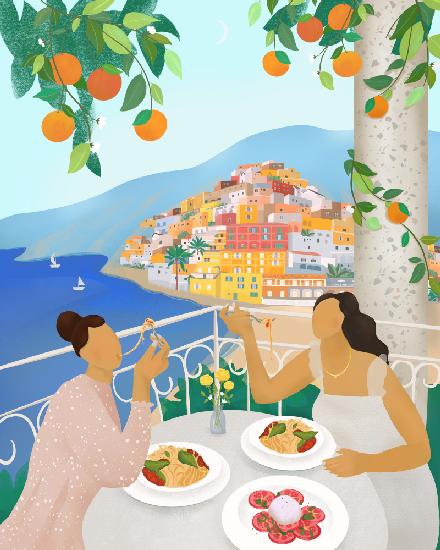 Girls in Positano