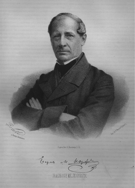 Portrait of Count Modest Andreyevich von Korff (1800-1876) van P.F. Borel