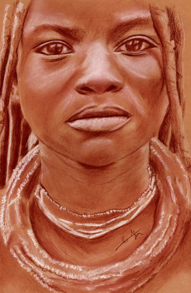 Femme Himba de face van Philippe Flohic