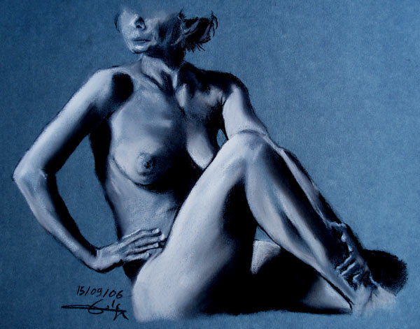 Femme nu au Sol 150906 van Philippe Flohic