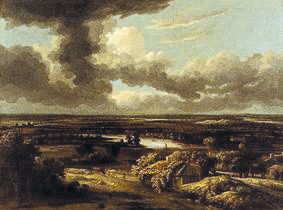 Holländische Landschaft mit Blick von den Dünen in die Ebene van Philips Koninck