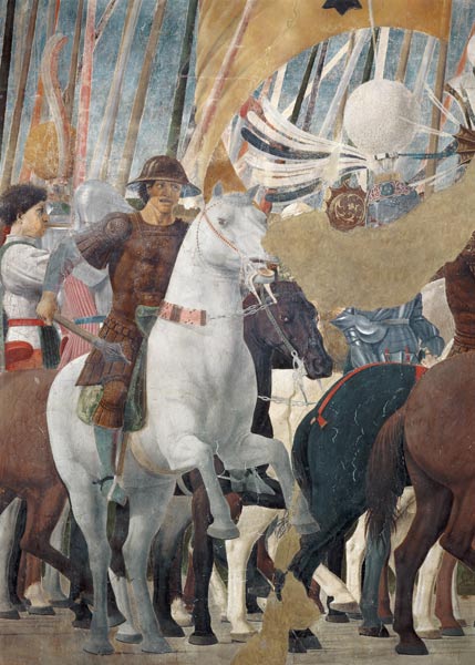 The Legend of the True Cross, detail of the Victory of Constantine at the Battle of the Milvian Brid van Piero della Francesca