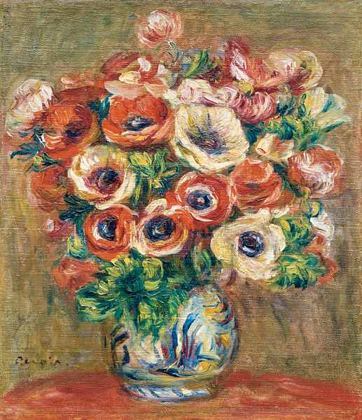 Anemones in a Vase van Pierre-Auguste Renoir