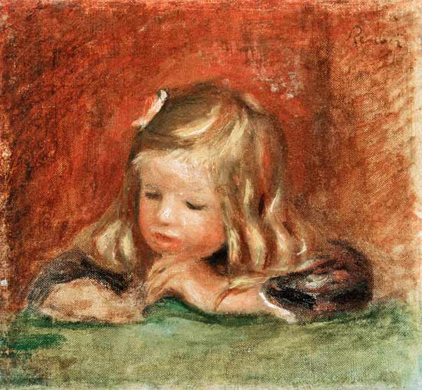 Coco at the Table (Claude Renoir Reading) van Pierre-Auguste Renoir