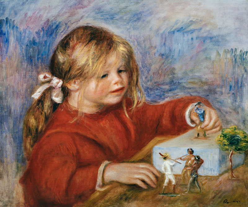 Die spielende Claude Renoir van Pierre-Auguste Renoir