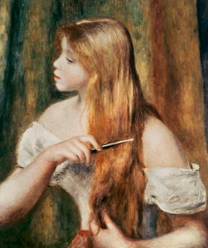 Meisje tijdens het kammen van Pierre-Auguste Renoir