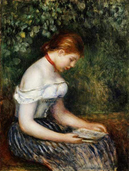The Reader (A Young Girl Seated) van Pierre-Auguste Renoir