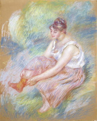 After the Bath, c.1890 (pastel on paper) van Pierre-Auguste Renoir