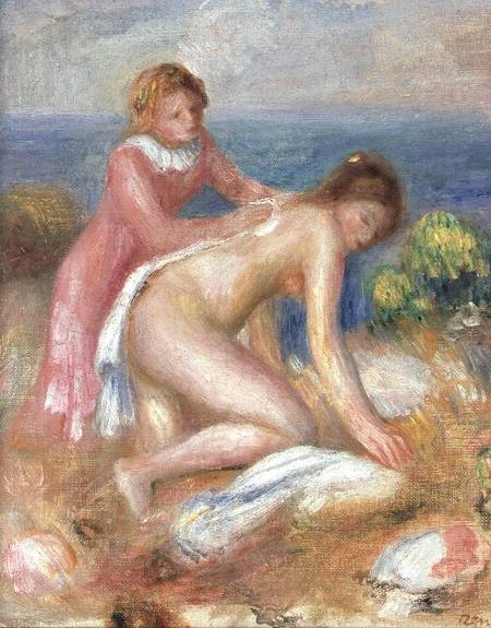 Bather and a Maid van Pierre-Auguste Renoir